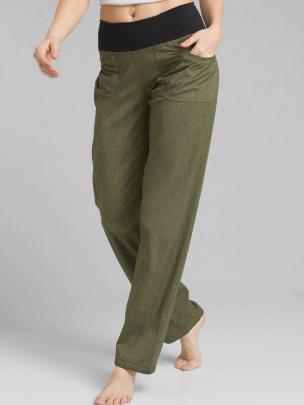prAna| Summit Pant Women’s Small Olive Green Straight Leg Pull On Hiking Pants